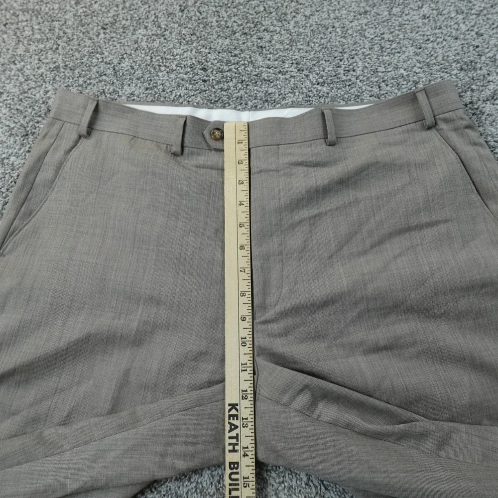 Ralph Lauren Pants Mens 38X34 Beige Wool Chino Trouser Dress‎ Slacks Flat Front